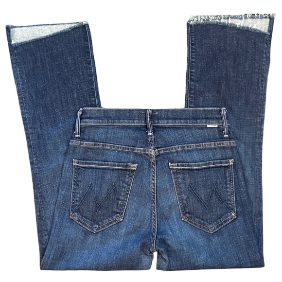 MOTHER The Insider Crop Step Fray in Clean Sweep Medium Blue Wash Size 26 - Picture 7 of 14